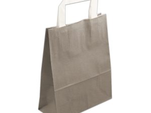 bréfpokar gráir með hvítum höldum